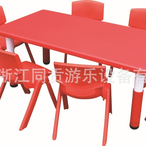 Wholesale of tables and tables with children ' s tables and chairs in kindergarten with plastic long table learning table