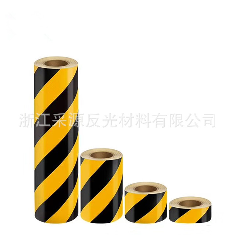 Yellow and black slant reflector PET reflector tape alerts reflector reflector material for transport facilities