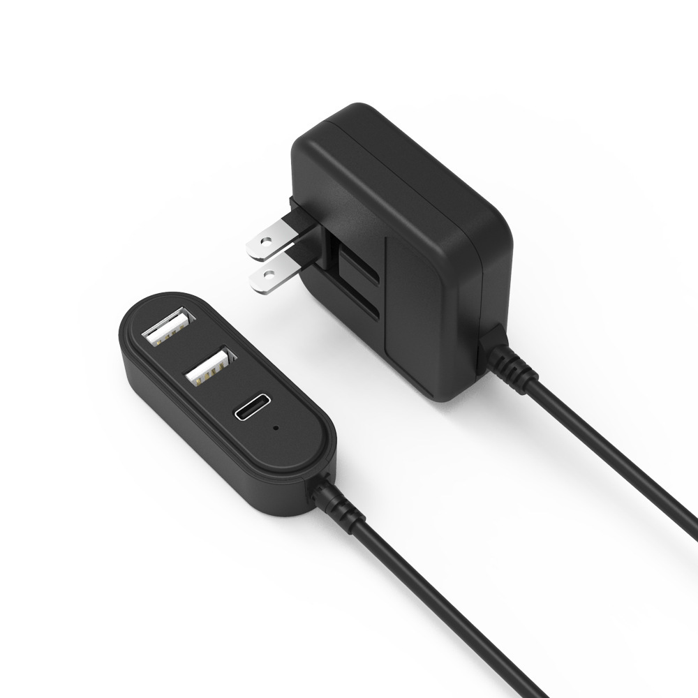 ชาร์จ PSE ใหม่ 5V3.4A ญี่ปุ่นส่งออก 1M ส่วนขยายบรรทัด HUB มัลติมีเดีย 2USB+1TYE-C