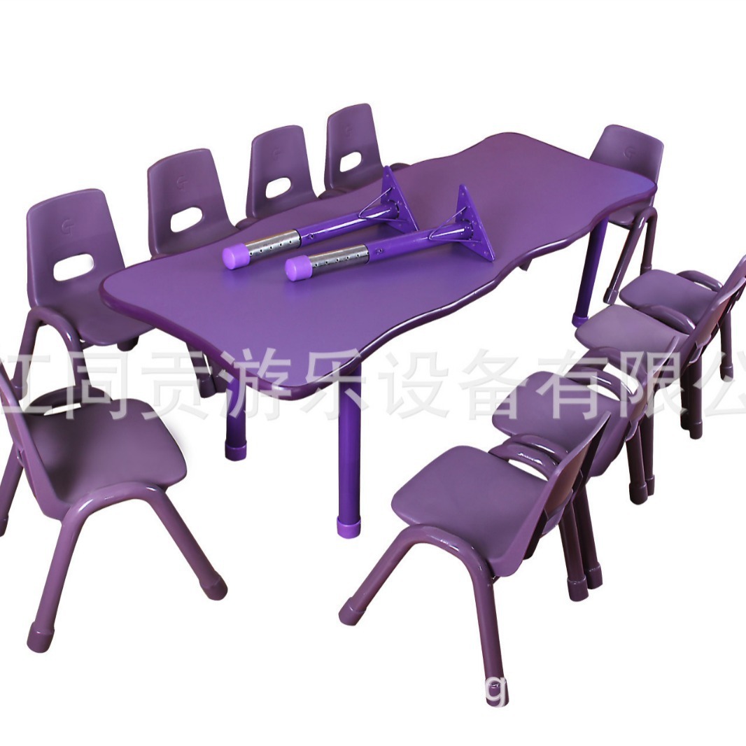 A table for 10 people at a table with a table and a chair at a kindergarten.