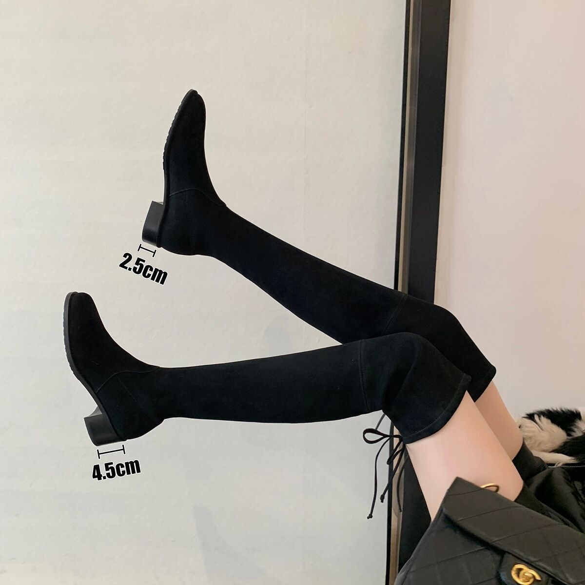 Cracker boots, 2022, new round head over knee socks, tall boots, skinny knight boots.