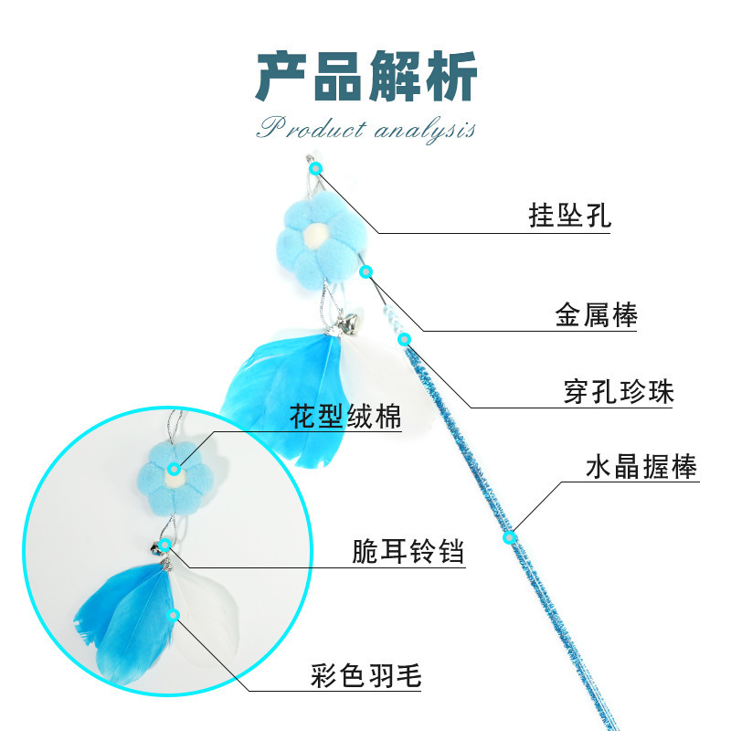 寵物用品貓玩具仙女逗貓棒可替換掛頭花羽絨球流蘇蝴蝶逗貓玩具