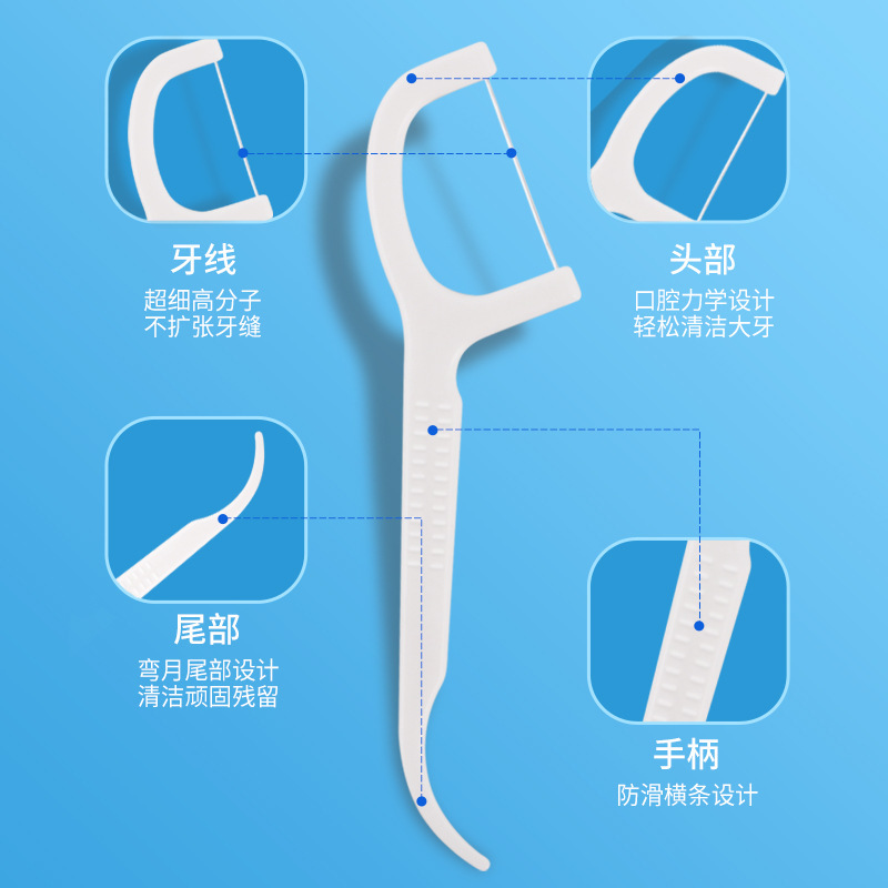 廠家直銷 高品質清潔牙齒一次性牙線牙籤20/30只袋裝牙線棒可批發