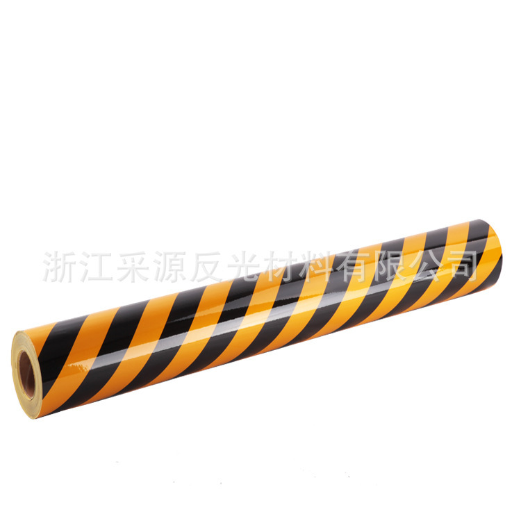 Yellow and black slant reflector PET reflector tape alerts reflector reflector material for transport facilities