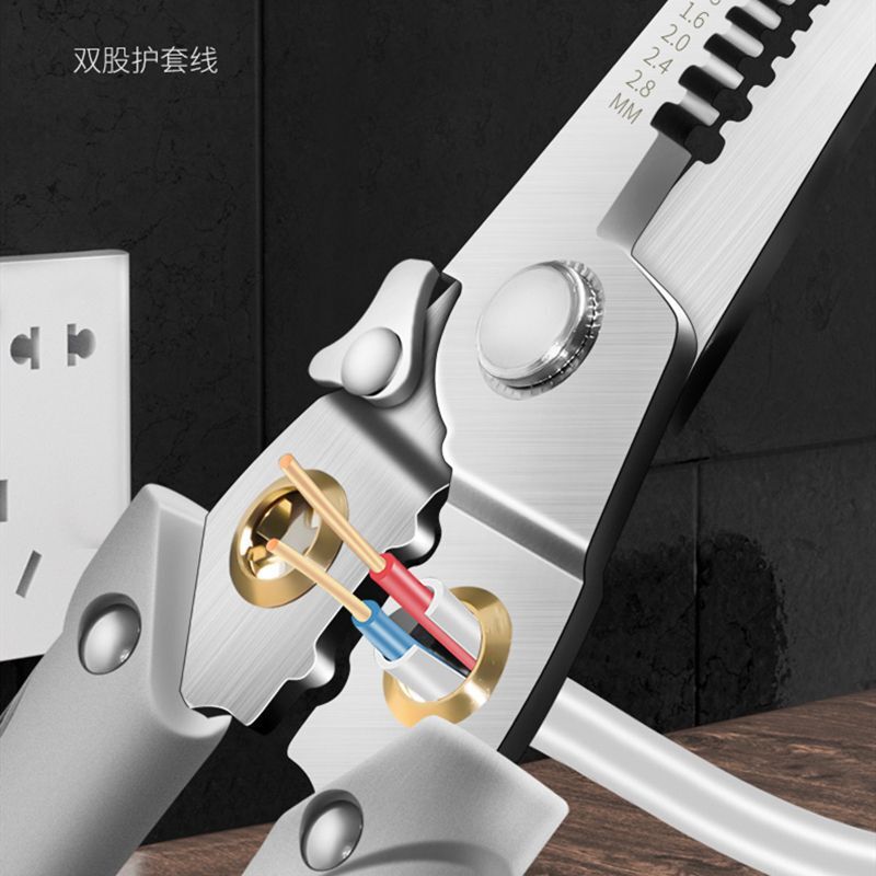 不鏽鋼剝線鉗多功能分線繞線鉗電工專用工業級扒皮鉗壓線鉗撥線鉗