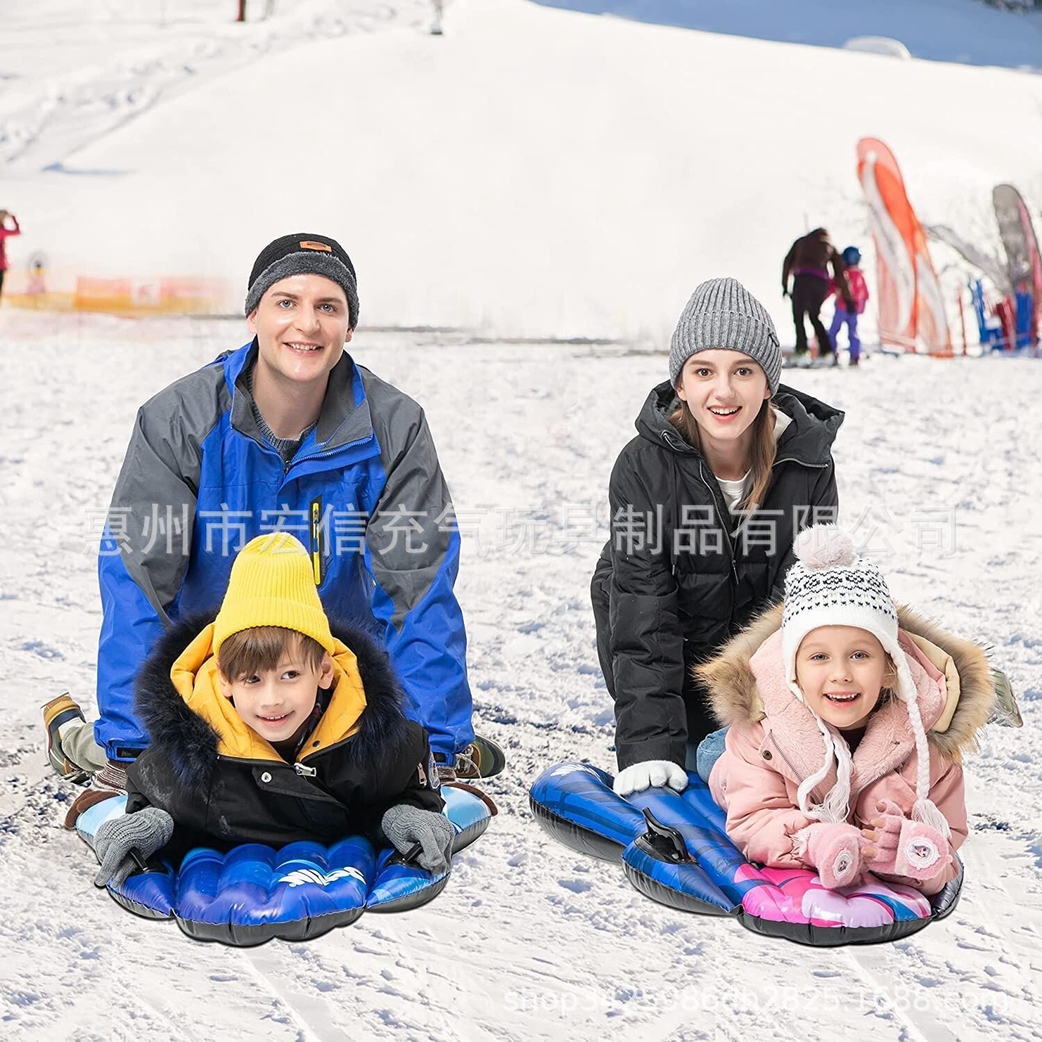 PVC充氣滑雪圈 充氣衝浪板摩托艇充氣雪地滑雪板雪橇互動滑雪用品