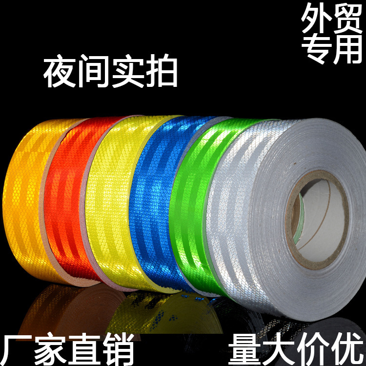 Micro- prism mirror mirror pillar night-time reflection high-light reflector tape traffic membrane warning sign double-colour slash