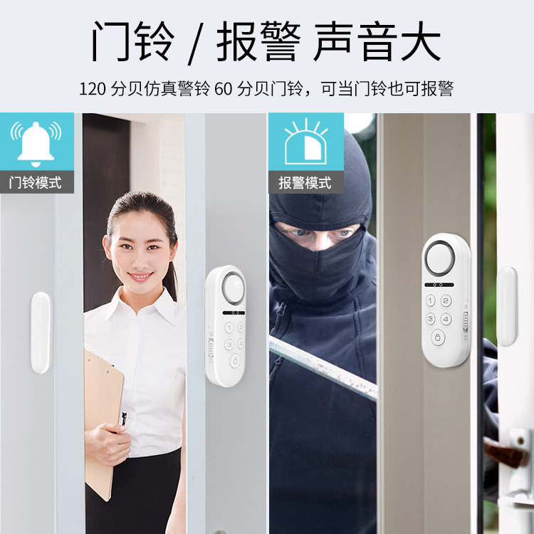 塗鴉WIFI門窗防盜報警器智能家用無線APP遠程控制門磁探測報警器