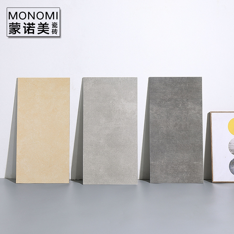 Foshan tile, 600 gray concrete bricks, toilet tiles, floor tiles, kitchen wall bricks, bathroom tiles.