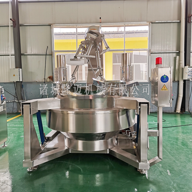 Một nồi hơi nhiều hạt, một máy đậu nành có năng lượng gas, được cung cấp bởi một máy trộn tự động.