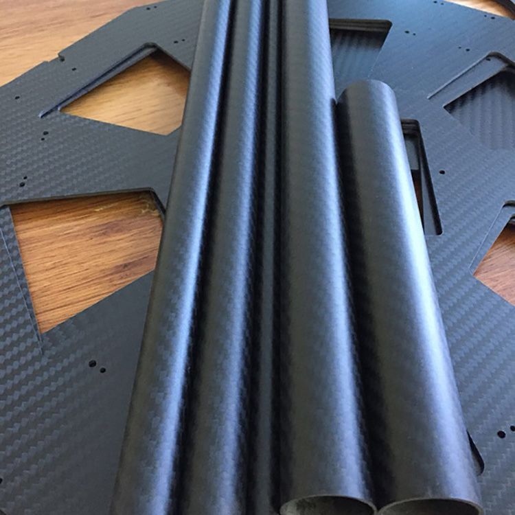 Carbon-fibre processing of parts of the drone carbon fibre frame and of the drone shell