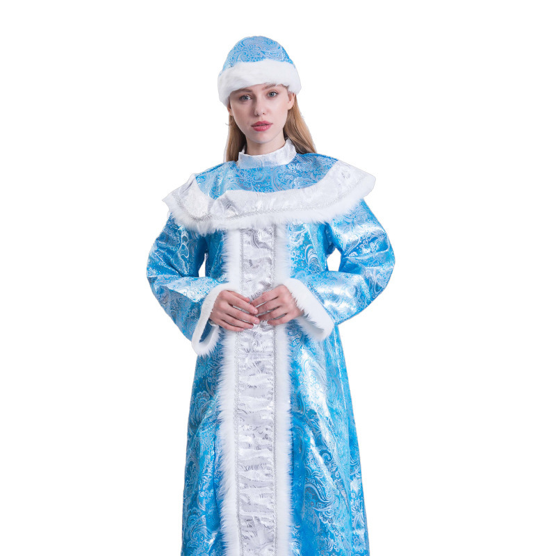 New adult Halloween role-playing costumes, blue Christmas robes, stage party costumes.