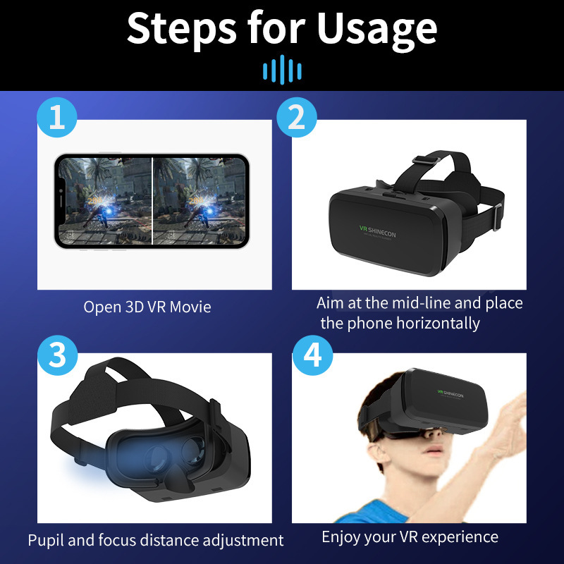 Cross-border wholesale vr-glass virtual reality G05A phone 3d glasses with digital helmet glasses