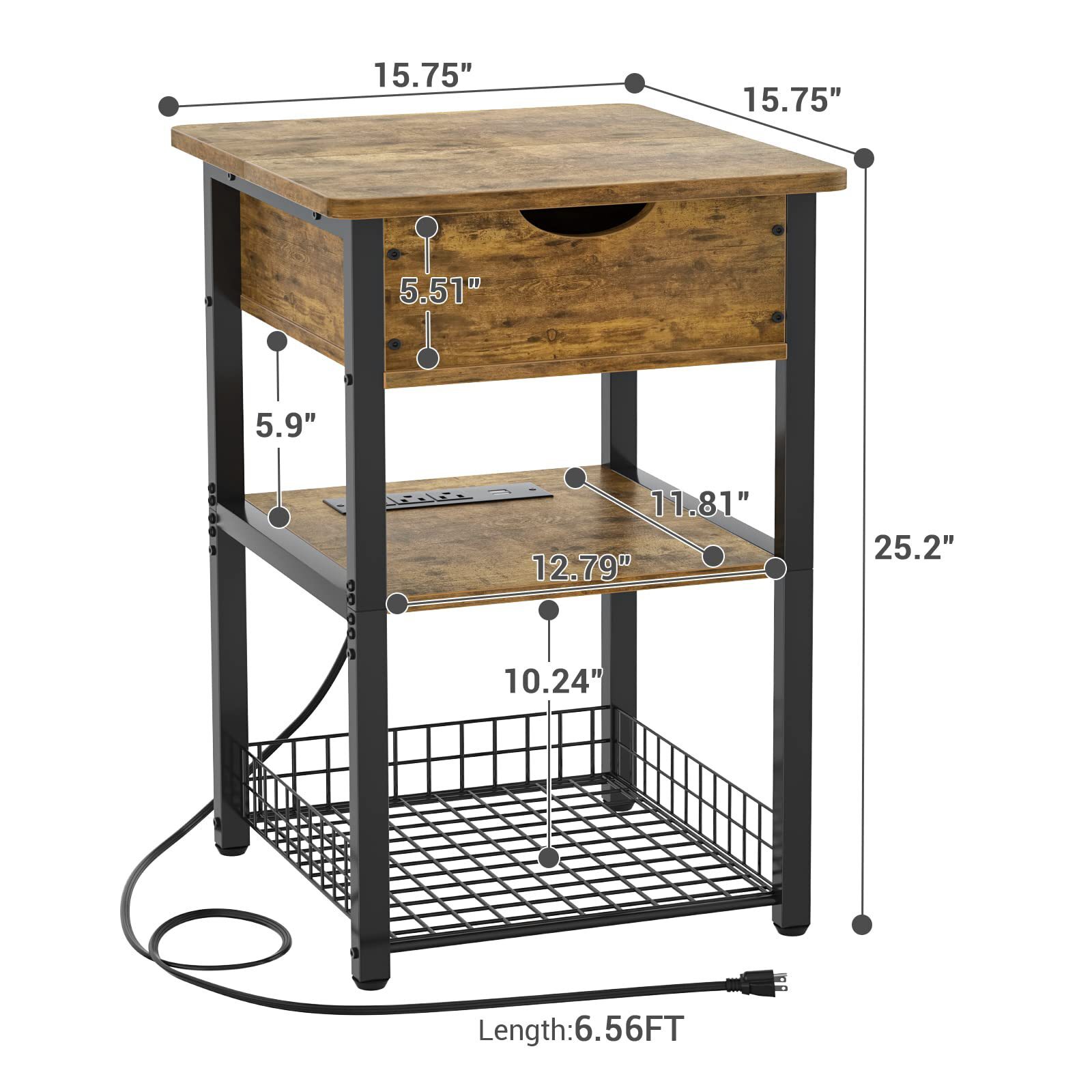 Cross-border specialty, bedside table, USB port, flip-covered bedboard for living room, bedroom.