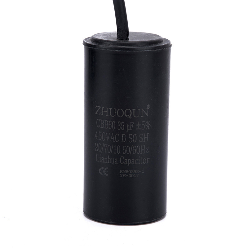 Capacitors CBB60 Full black single capacitors 450V 20/UF air-conditioning compressors activated capacitors