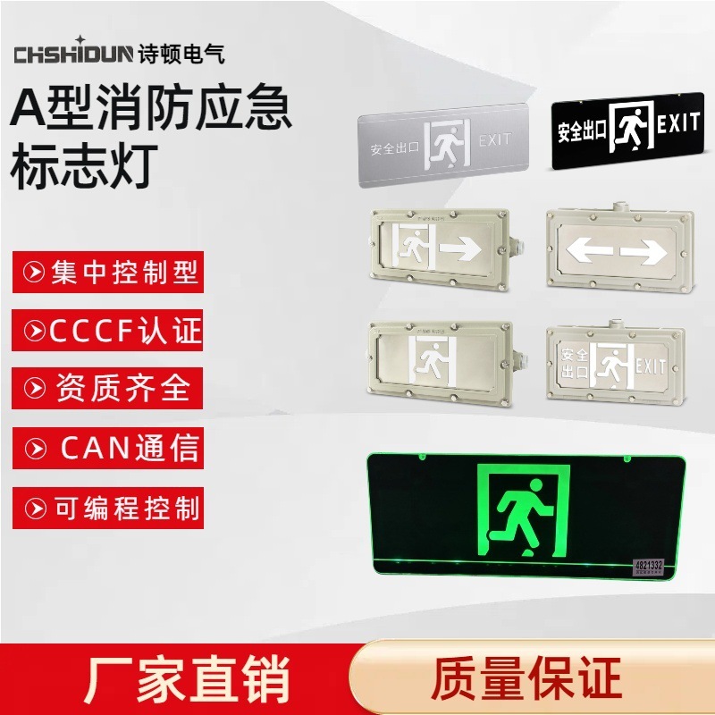 Type A fire evacuation signal lamps embedded in lighting centralized control of security exits on the signboard floor