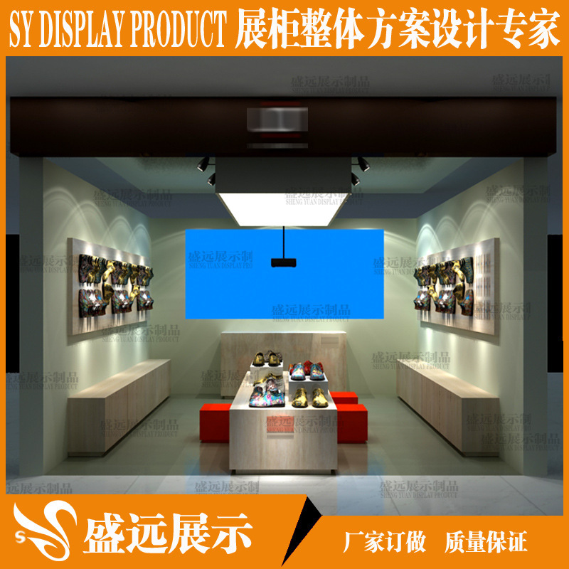 鞋店展示柜 男女鞋展柜 鞋店装修效果图 鞋店中岛柜 木制展柜