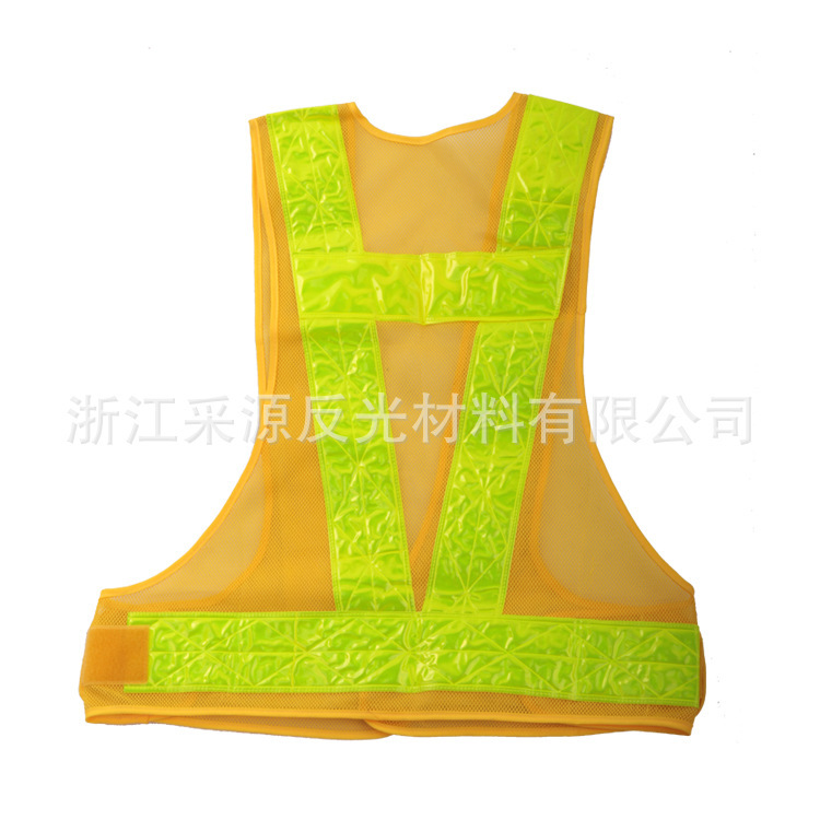 Áo chống mắt mạng, áo chống đạn màu vàng, pha lê PVC, áo vest tái tạo.