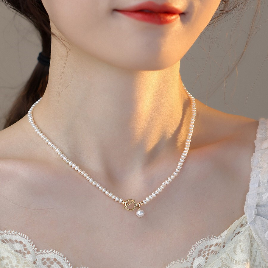 French natural fresh water pearl necklace girl retrospect design OT to wear a hundred-string collar necklace girl.