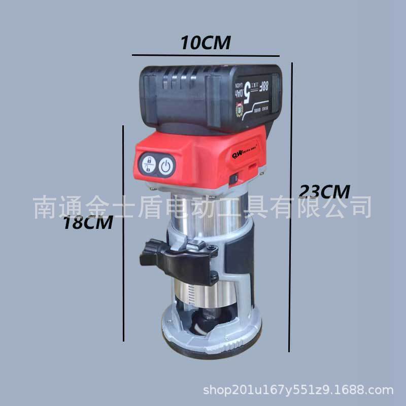 廠家供應鋰電無刷修邊機充電開槽機木工修邊挖孔雕刻機木工板開孔