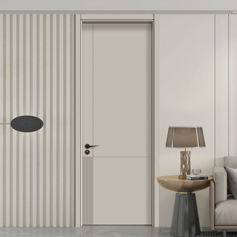 A white, green silent room door with a small luxurious door set for a door.