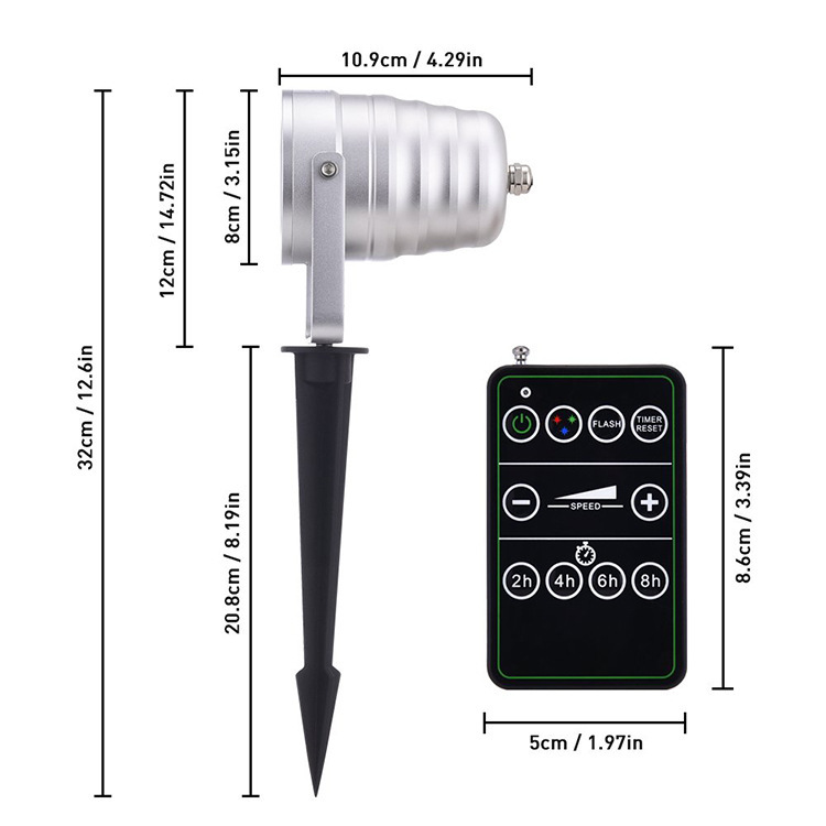 外贸电商爆款红绿蓝防水圣诞节草坪灯 雷达遥控控制户外激光灯