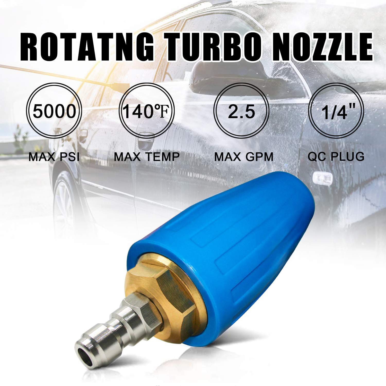 Cross-border wholesale high-voltage car wash, seven-colour nozzles, one-quarter nozzle, 360 degrees of lotus.