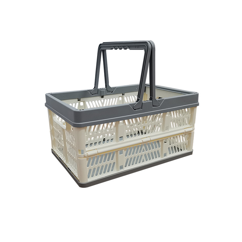 Wholesale shopping basket, beer baskets, silk-printed logo belts, folded plastic baskets.