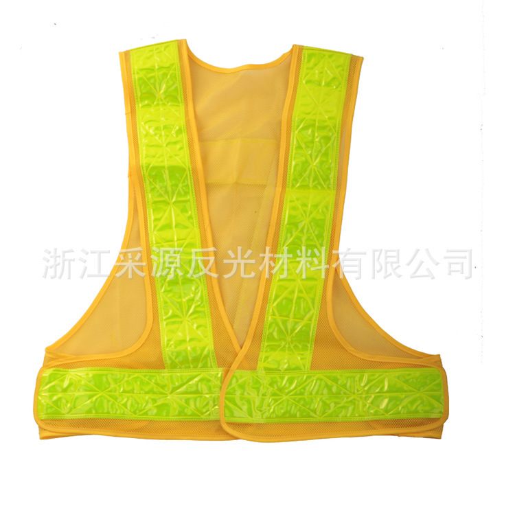 Áo chống mắt mạng, áo chống đạn màu vàng, pha lê PVC, áo vest tái tạo.