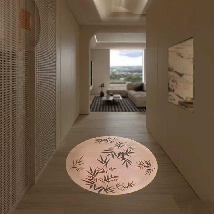 Home-based projectors welcome a long corridor through the halls to modern ground walls.