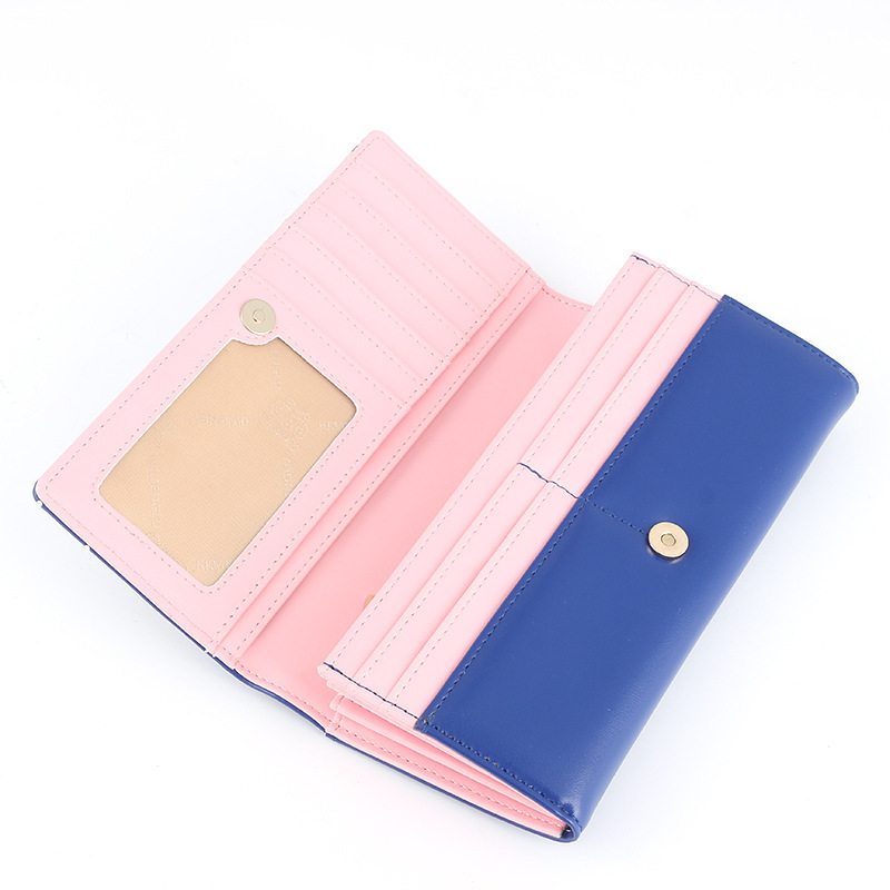 2021 new Japanese and Korean women's wallet, cute deer's long, two-fun cartoons, PU fashion students' wallet.