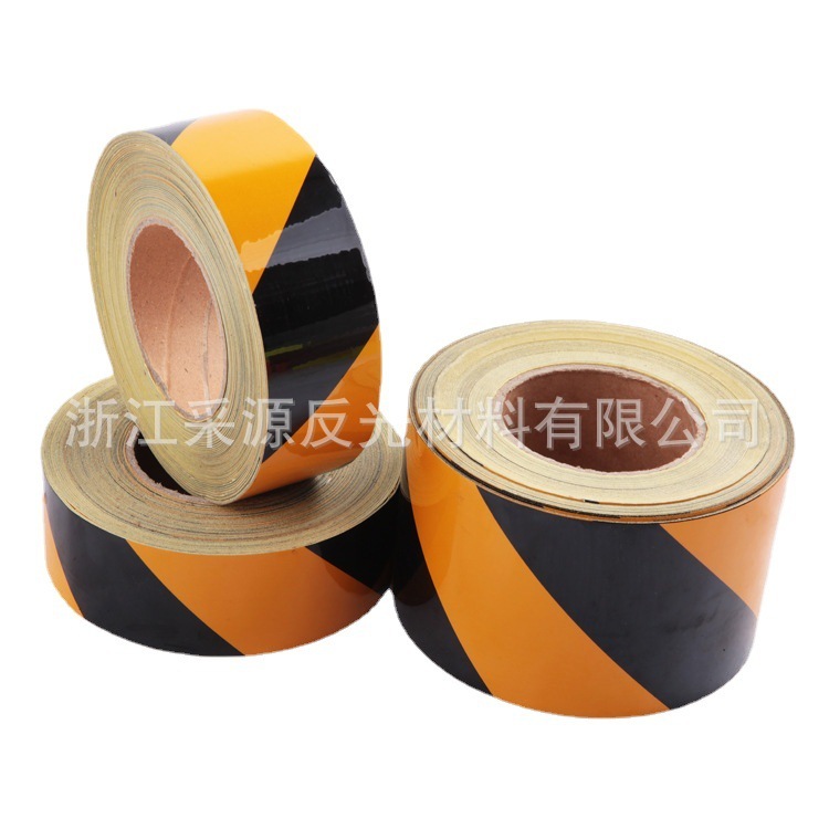 Yellow and black slant reflector PET reflector tape alerts reflector reflector material for transport facilities