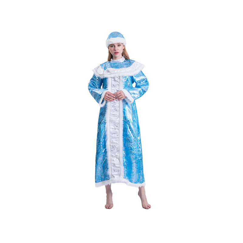 New adult Halloween role-playing costumes, blue Christmas robes, stage party costumes.