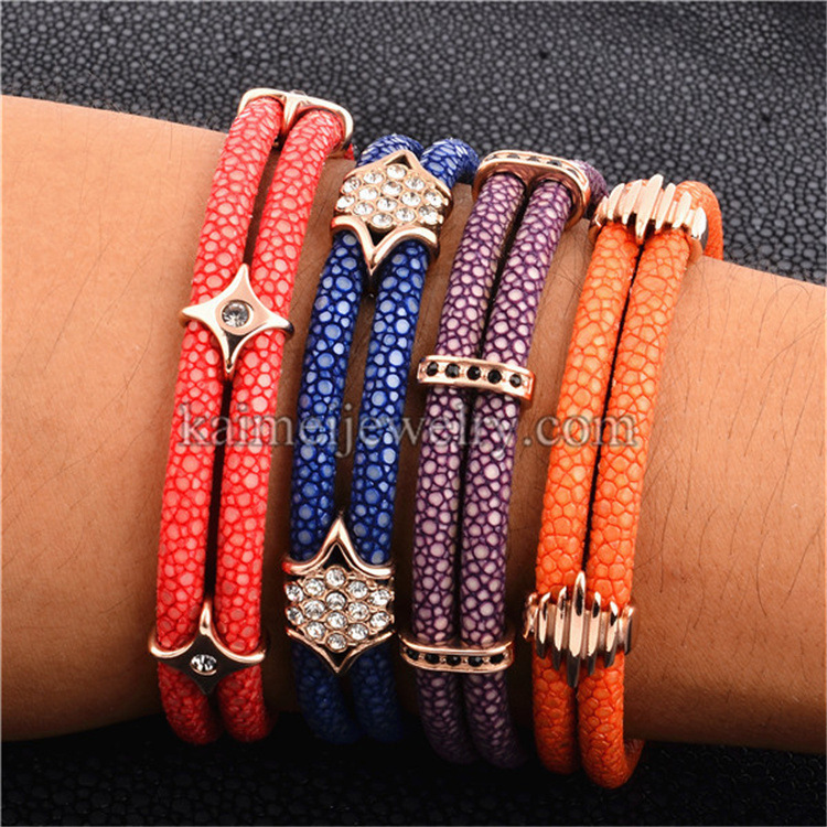 Double-skinned mink fish bracelets.