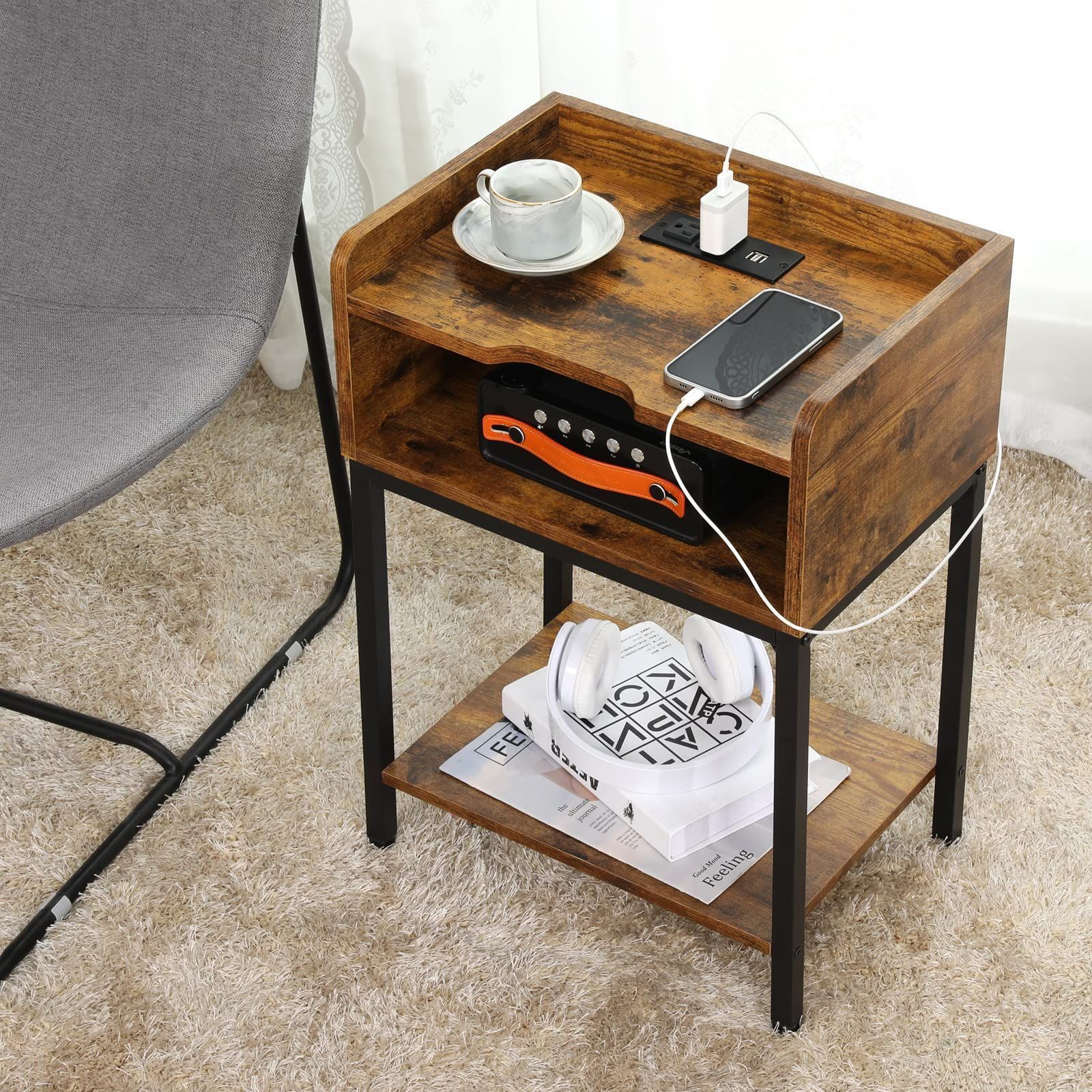 Direct sale, bedside cabinets, charging stations, side tables with USB ports and power outlets