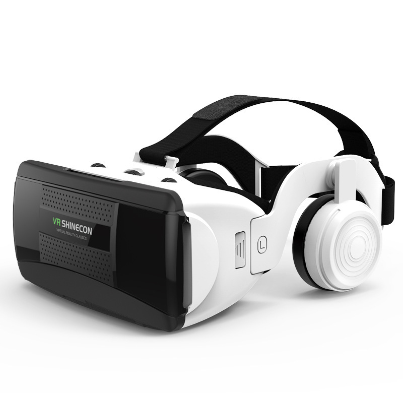 The manufacturer wears digital glasses on the head of the vr glasses 3d virtual game for the G06 phone.