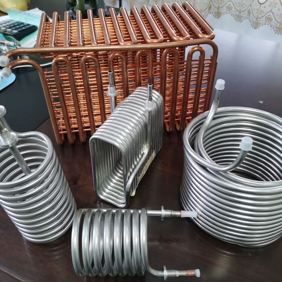 Supply of a single layer of stainless steel spiral evaporation unit, pure water refrigeration evaporation unit, high temperature drink evaporation unit