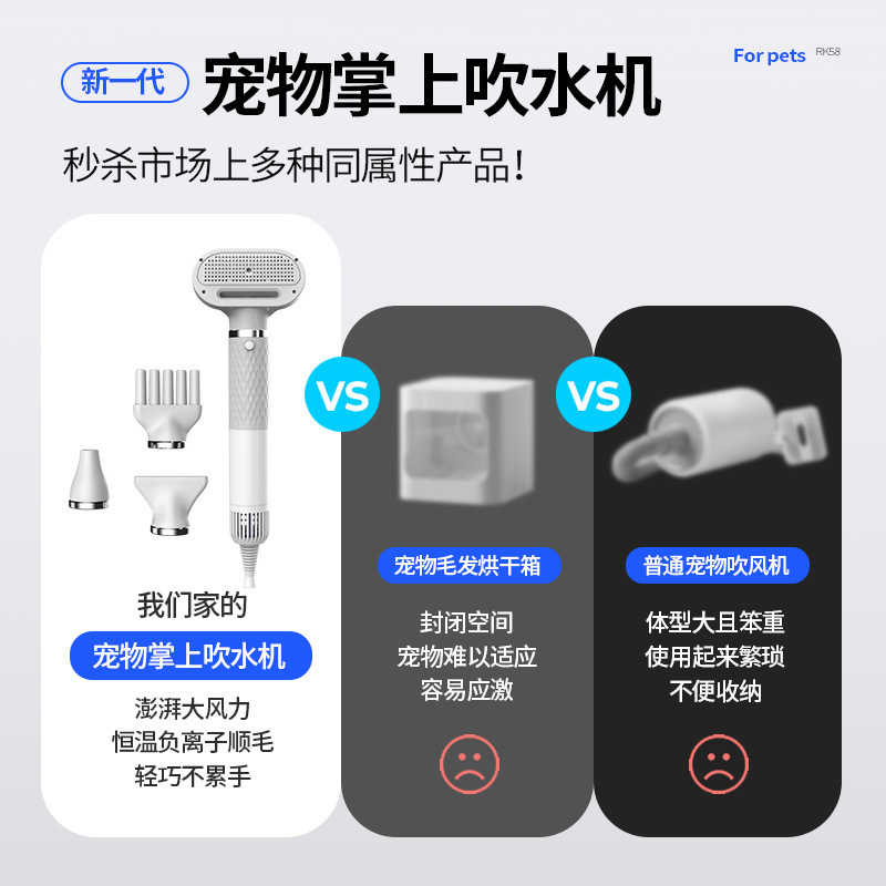 源頭廠家多功能寵物吹水機手持吹風機狗洗澡烘乾機貓咪吹風機定製