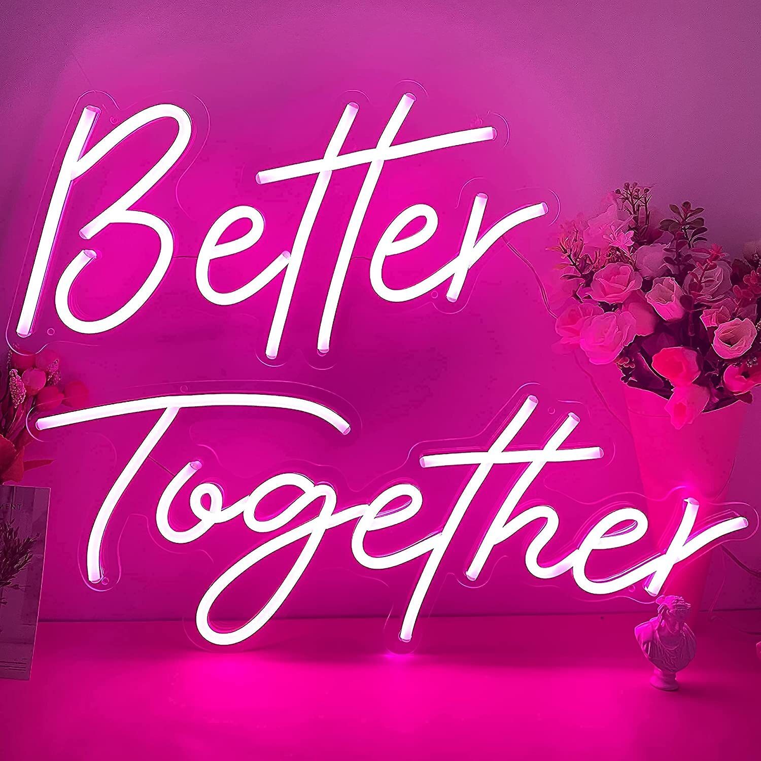 跨境亞馬遜新品透明背板 better together英文字母LED霓虹裝飾燈