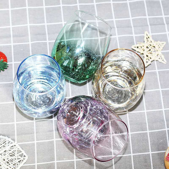 廠家定製logo酒吧TKV防摔亞克力無腳水杯 蛋形杯塑料仿玻璃紅酒杯