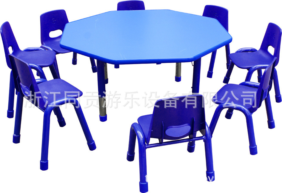 Play with young children's tables and chairs for fire panels, eight-point table game, children can regulate creative desks