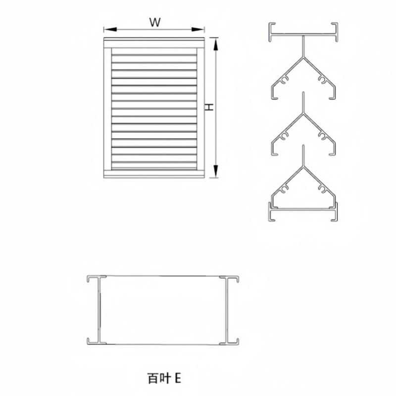 Aluminium alloys air-conditioning shielding column for Chinese aluminium engineering type 100 leaf series