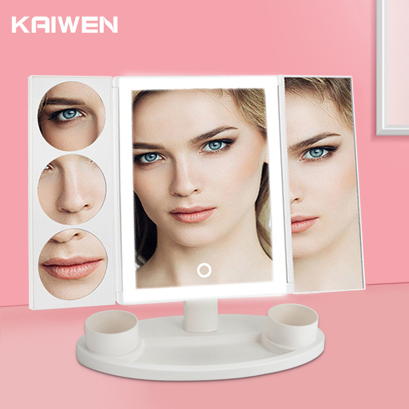 Kevin 37's 72's triple-dependant desktop makeup mirror multiple magnification LED's LED.