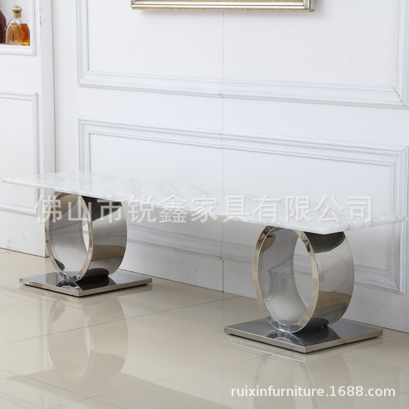 The luxurious steel marble family uses modern, simple table and chair, the TV cupboard, the Queen of Audi table.