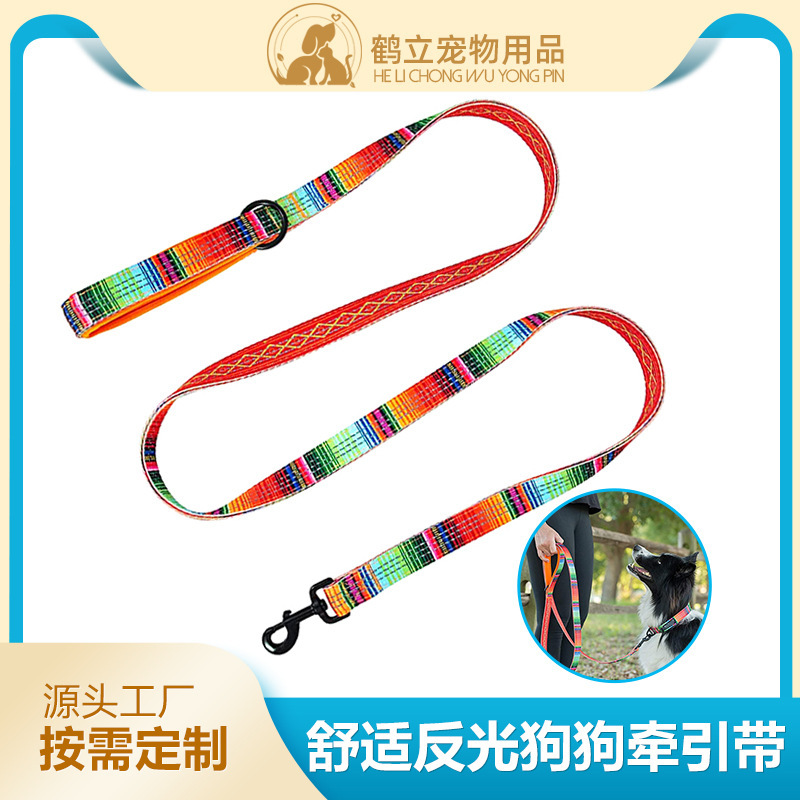Con chó kéo sợi dây nhẹ nhàng và nhẹ nhàng với màu sắc và bàn tay ấm áp của nylon.