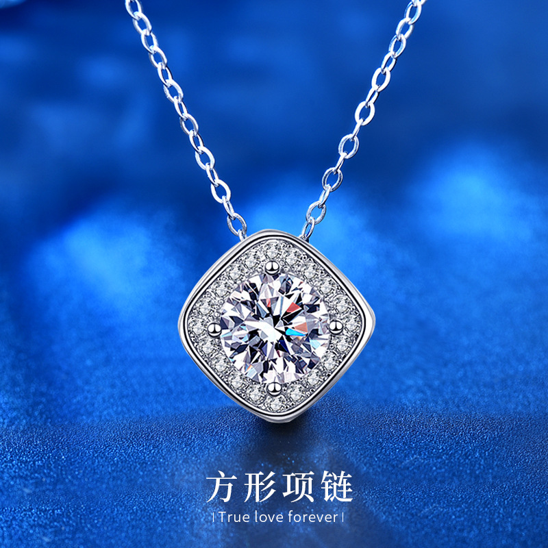 925 pure silver necklace girls with a classic square locket of silver.