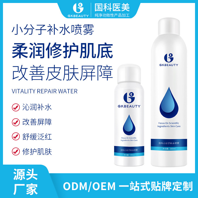 OEM定製小分子補水噴霧 2023新款補水保溼精華液噴霧修護水