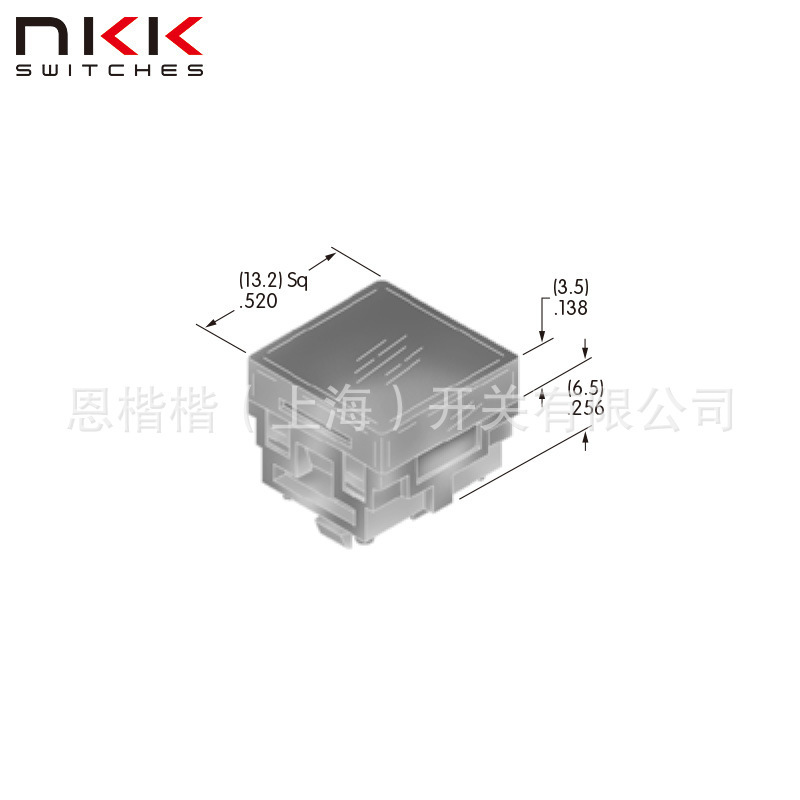 AT4176JB square cap for light LED transparent white / NKK switch