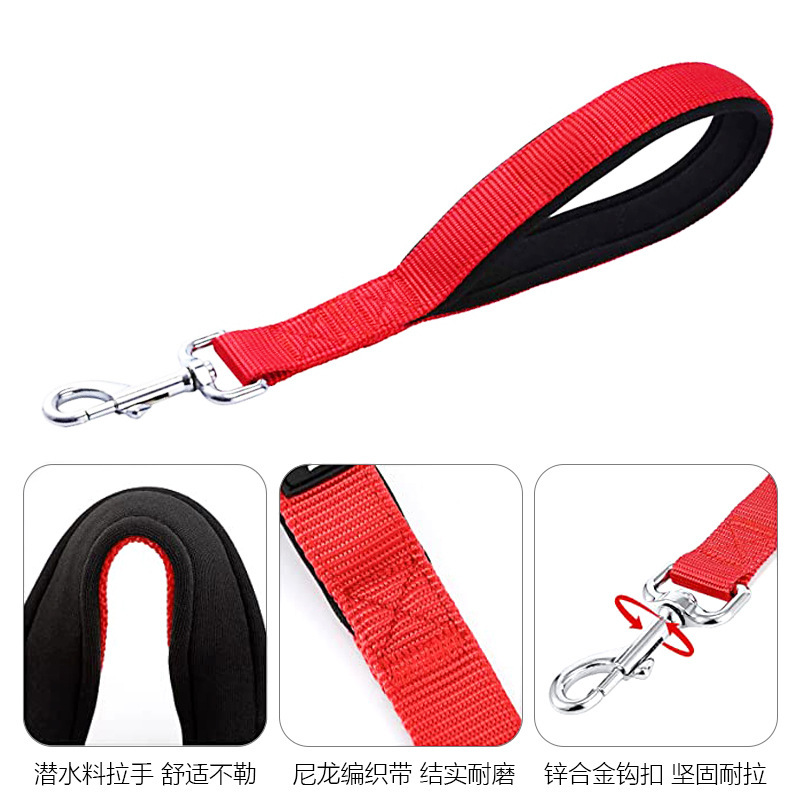 Con chó Nylon mới kéo dây kéo, kéo con thú cưng của nó ra một cách nhẹ nhàng bằng dây chó xay.