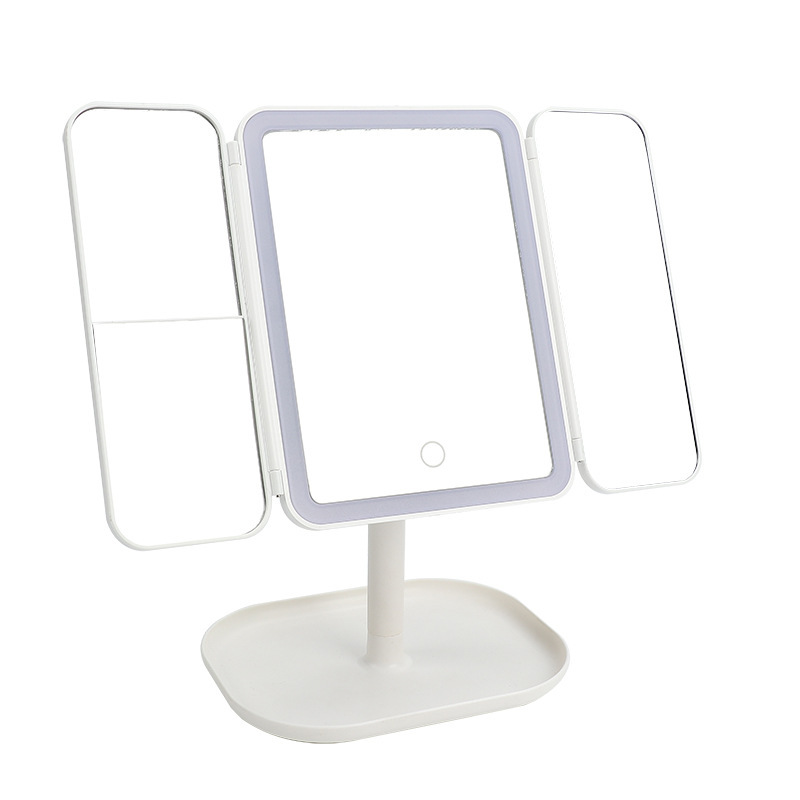 Cross-border LED makeup lens touch trifling mirror 2X3X10X zoom in 360 degrees to retweet led light